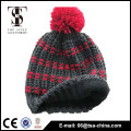 O design elegante inverno acrílico beanie com pom pom